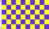Purple & Yellow Checked Flag 5ft x 3ft