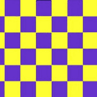 Purple & Yellow Checked Flag 5ft x 3ft