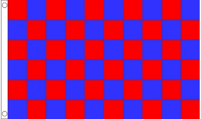 Red And Navy Blue Checkered Flag