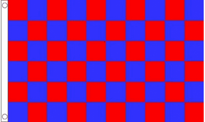 Red And Navy Blue Checkered Flag