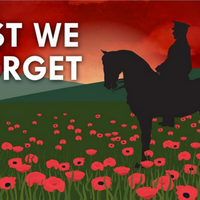 Lest We Forget Flag 5 x 3ft (on horse)
