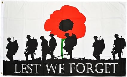 Remembrance Flag.Lest We Forget Army 8ft x 5ft Flag