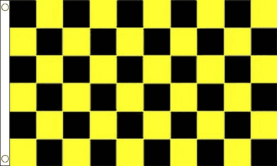 Black & Yellow Checked Flag 5ft x 3ft