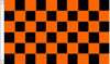 Orange & Black Check, 5ft x 3ft