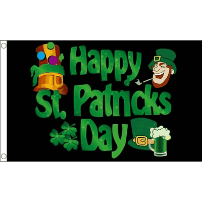 Happy St Patricks Day Flag 5ft x 3ft