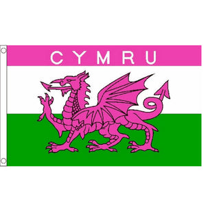 Cymru Pink Flag 5ft x 3ft - Life's a breeze GB Ltd
