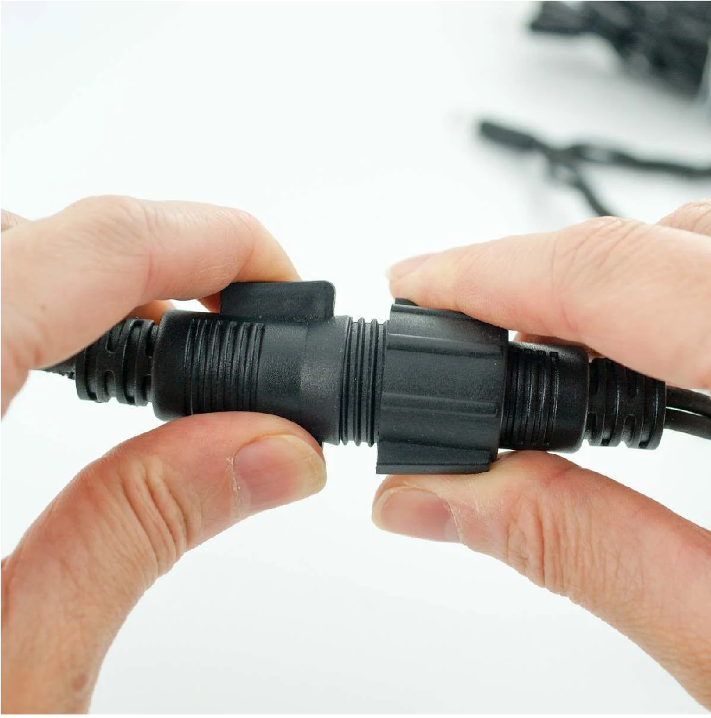 ConnectPro Outdoor LED String Lights, Connectable, Black Rubber Cable ...