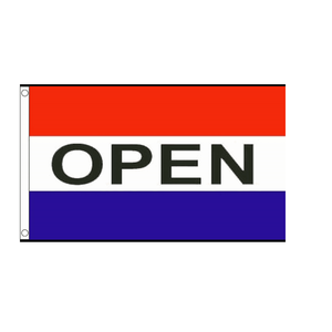 Open Sign Flag. Red/White & Blue Background - Life's a breeze GB Ltd