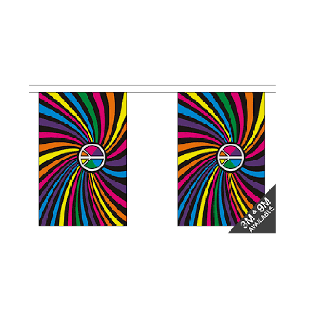 Rainbow Swirl Bunting. 9 Meters - Life's a breeze GB Ltd